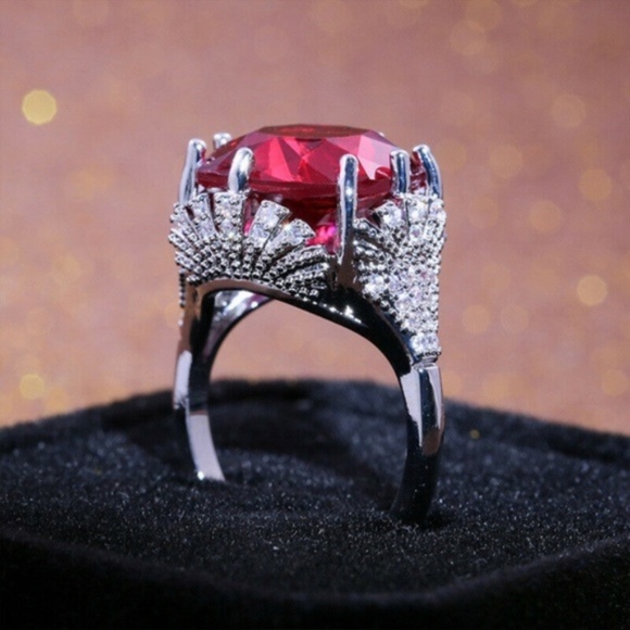 Jewelry - Gorgeous 925 Silver Ruby Ring New